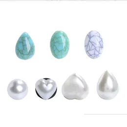 Shoe Parts Accessories Mix Fast Delivery Turquoise Water Drops Peach Heart Oval Abs Pearl Custom Mexican Style Pvc Charms Shoechar Dhey9