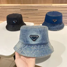 Tasarımcı Caps Buck şapka takılmış şapka İtalya Milan Trend Tasarım Kovası Yıkanmış Denim Sıradan Üçgen Top Kap şapkalar Erkekler Casquette