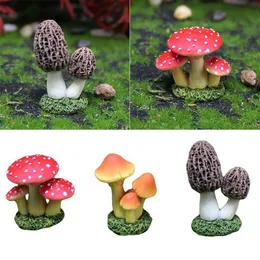 Dekorativa föremål Figurer 13st Creative Garden Decor Artificial Gift Simulation Mushroom Staty Harts Home Decoration 230906