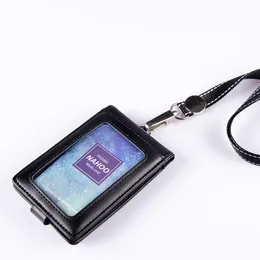 Andra kontorsskolatillförsel Nahoo Leather Name Badge Holder Double Transparent ID Card Holder Business Tag ID LANYARD RECTABLABL 230907