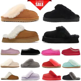 uggies tofflor designer Tasman Chestnut päls scuffette diskett slidesr fårskinn Shearling Classic Tazz Mules Women Mans Mans Upper Australia Ultra Mini Platform