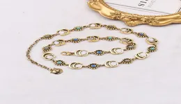 Famoso designer marca carta pingente colares tigre cabeça corrente 18k banhado a ouro flor cristal pérola strass camisola colar w9851906