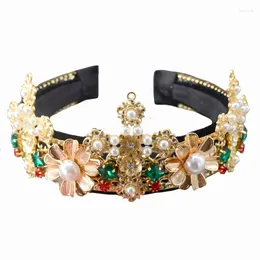 Haarspangen Mode Frauen Hochzeit Zubehör Luxus Charme Barock Retro Pailletten Breite Krone Tiara Bands Kristall Stirnband Schmuck