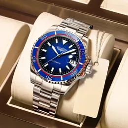 腕時計Guanqin Mens Mechanical Watches 2023 Top Luxury Automatic Watch Men Stainless Steel Waterproof Sport NH35 ClockReoj