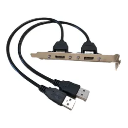 2 portlu USB 2.0 Erkek ila dişi adaptör kablosu arka tam yükseklik profili parantez