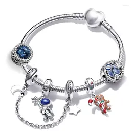 Braccialetti con ciondoli Stile blu con ciondolo a forma di stella Bracciale di marca in cristallo per donna Goccia regalo di gioielli serie spaziale