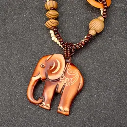 Ожерелья с подвесками в стиле бохо, длинная ручная работа, ожерелье из деревянного слона, цепочка свитера для женщин, модные украшения для шеи, подарки для вечеринок