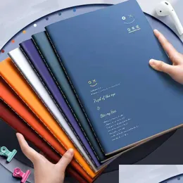 Notepads Wholesale 4Pcs Student Car Line A4 A5 B5 Notebook Ins Wind Small Fresh Large Notepad Literary Retro Style Thick Drop Delivery Dhbvj