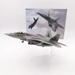 طائرة Modle Wltk Diecast Metal Plane Toy 1/100 Scale Model Toys Lockheed F-22 F22 Raptor Fighter USA Air Force 230906