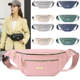 Midjeväskor väska kvinnor Oxford Leisure Color Portable Sport Shoulder Crossbody Chest Handväskor AllMatch Messenger Belt Drop 230906