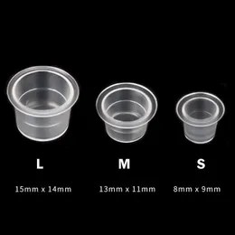 لوازم الوشم الأخرى 100pc SML البلاستيك القابل للتصرف في Microblading Tattoo Ink Cups Parmment Makeup Pigment Clear Cap Cap Cape Tattoo 230907