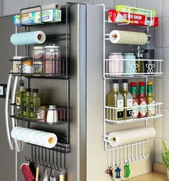 Storage Holders Racks 456 Layers Refrigerator Rack Kitchen Multifunctional Side Shelf MultiLayer Sidewall Spice Holder Napkin 230907