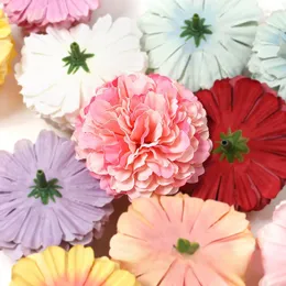 Dekoratif çiçekler 20pcs/6cm yapay top chrysantemum kafa ipek çiçek ev düğün dekorasyon diy el yapımı sahte çok katmanlı ortanca