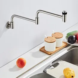 Kitchen Faucets BAKALA Wall Mount Cold Water Faucet Rotate Bathroom Tap Pot 304 Stainless Steel Out Door