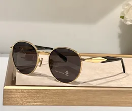 Retro runda solglasögon 56z guldgrå lins män kvinnor sommar sunnies gafas de sol Sonnenbrille uv400 glasögon med låda