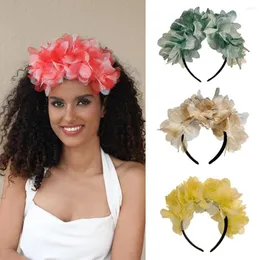 Hair Clips Big Chunky Flower Headband For Women Fashion Festival Party Decorative Floral Plant Elegant Pretty Hairwear Hairband Accessories