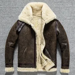 Men's Leather Faux Leather .100% natural genuine male fur jacket.Men winter warm thick wool coat.quality B3 shearling cloth.Plus size Peles 230907