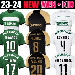 23 24 Lisboa Futbol Formaları Özel Coates Mathieu Jovane Sarabia Vietto 01 02 03 04 Retro Futbol Gömlek Erkek Kids Kit Maillot Üçüncü Uzakta