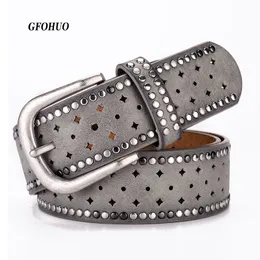 Belts Original design vintage lady belt handsome hollow out rivet Allmatch fashion female belts top quality women wide belt 230907