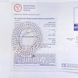 Igi Certificates 3mm Lab Grown Diamond Jewelry 10k Real Gold Personalized Tennis Necklace and Bracelet Otvmn