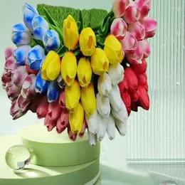 Les fleurs décoratives créent une décoration de fleurs artificielles de mini tulipe réaliste avec la technologie de simulation