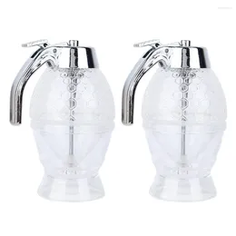 Set di stoviglie 2 pezzi Dispenser di miele Barattolo di succo Sciroppo Pentola Contenitori di vetro Zucchero Ps Mestolo Forniture da cucina Bevanda