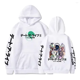 남성용 후드 애니메이션 날짜 살아있는 까마귀 풀오버 Harajuku Tokisaki Kurumi Yatogami Tohka 친구 Itsuka Shido Loog Sleeve Sweatshirt