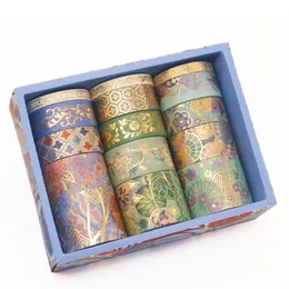 Klebebänder Goldfolie Washi Tape 15 Stück dekorative Maskierung Kawaii Briefpapier Aufkleber japanisches Washitape 2 m Set 2016 230907