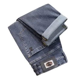 Mäns jeans Autumn Winter Men Slim Fit European American Tbicon High-End Brand Small Straight Pants (201-216 Thin) F240-00