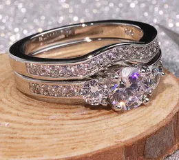 Anéis de banda Victoria Wieck Joias de luxo 10Kt ouro branco cheio de topázio Simado diamante casamento princesa anéis de noiva para mulheres tamanho 5/6 Dhynt