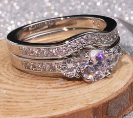 Band Rings Victoria Wieck Lüks Takı 10kt Beyaz Altın Dolu Topaz Simlenmiş Elmas Düğün Prenses Gelin Yüzükleri Kadınlar İçin Boyut 5/6 Dhynt