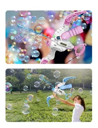 10 Hole Bow Arrow Fully Electric Gun Puff Gigante Bubble Automatic Gun Compeed Ampollas Bubble Blowing Machine Water Gun 2in1 Gatling Boy Blaster Water Gun Toys Kids