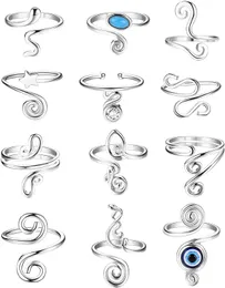 Toe Rings 12Pcs Adjustable for Women Open African Summer Beach Foot Jewelry Give Her the Gift Body 230906