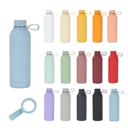 500mlステンレス鋼水ボトルリークプルーフメタルスポーツフラスコ耐久性のあるカラフルなスポーツボトル複数の色利用可能な旅行マグ15colorsカスタマイズ可能I0907