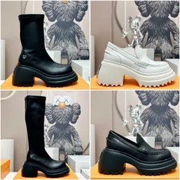 Designer Saturn Arrow Platform Boot Boot Women Wolf Head Shoes Fashion Leather High-kvalitet Swish Loafer Outdoors High Heel Boots Storlek 35-40