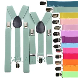 Suspenders Dad Son Sage Green Salmon Soild Elkastic Suspender Set Colorful Brace Men Women Kid Adjustable Wedding Party Daily Accessory 230907