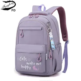 Plecaki fengdong kawaii szkolne plecak dla dziewcząt słodkie torby szkolne wodoodporne bookbag nastolatków uczeń dużych podróży na ramię 230906