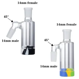 4 modele 14 mm samca do samica szklana szklana woda bong narzędzie palenia akcesorium rur z losowym kolorem słoikiem krzemowym