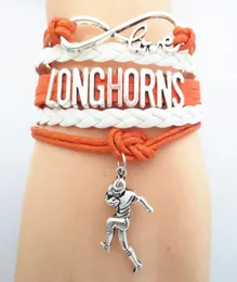 Biżuteria nieskończoność miłość Longhorns Bransoletka piłkarska Texas Sport Team Bracelets B090935750176