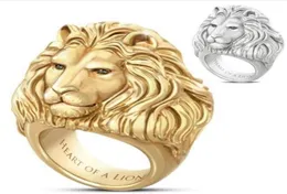 Anel dominador de cabeça de leão, acessórios de joias baratos, joias inteiras, anéis masculinos, anéis de halloween para homens, coisas legais, anéis grossos g1418999