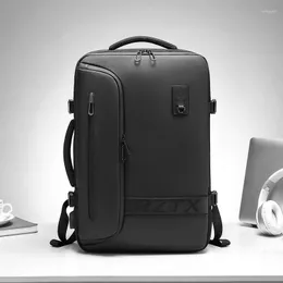 Mochila masculina grande capacidade de armazenamento a vácuo bolsa de viagem de negócios pano oxford à prova d'água portátil de ar usb escola