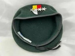 Berets US Army 3th Special Forces Group BLACKISH Green Beret OFFICER 4 STAR GENERAL RANK Hat All Sizes