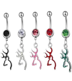 D0067 Browning Deer Belly Butly Button Ring Mix Colours0128026404