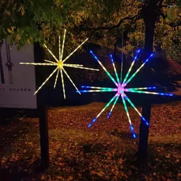Luzes noturnas RGB 3D Lâmpada de fogo de artifício dinâmica 14 tubos luz estrela com controle remoto LED colorido decoração de feriado presente crianças