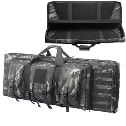 Outdoor Bags 32 38 42 48 inch Tactical Double Rifle Case Military Molle Gun Rifle Bag Sniper Airsoft Gun Case Backpack Hunting Gun Holster 230907