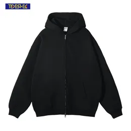 Herren Jacken Hoodie Hip Hop Fashion Pria Cardigan Ritsleting Ganda Vintage Harajuku Ukuran Besar 230907