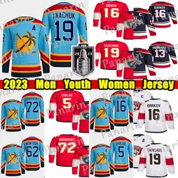 #19 Matthew Tkachuk Reverse Retro Hockey Jersey Aleksander Barkov Oliver Ekman-Larsson Sergei Bobrovsky Spencer Knight Montour 2023 Stanley Cup Finals Jerseys