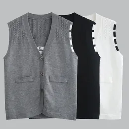 Men's Sweaters Kardigan Tank Top wanita rajut kerah V versi Korea 2023 atasan kardigan Fashion elegan nyaman serbaguna gaya kuliah 230907