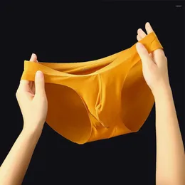 Underpants Big Convex Bulge Melhorando Bolsa Underwear Sexy Homens Cool Briefs Verão Fino Gelo Seda Respirável Calcinhas Sólidas Low Rise Lingerie