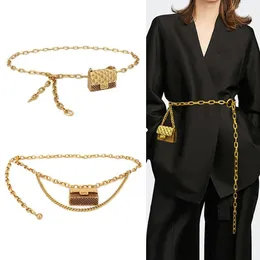 Belts Design Slim Fit Party Dress Jeans Trousers Tassel Waist Strap Gold Chain Belt Trouser Dress Belts Metal Bag Waistband 230907